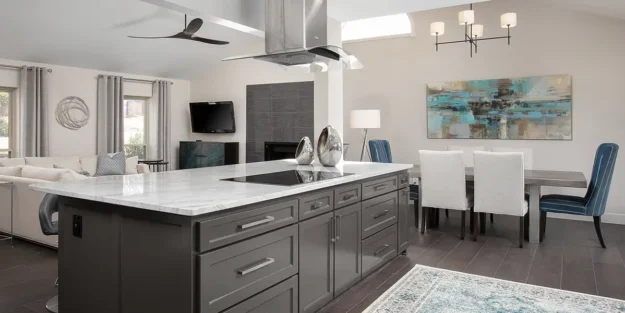 kitchen and dining spaces